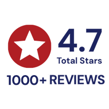 4.7 Total Stars, 1000 + Reviews